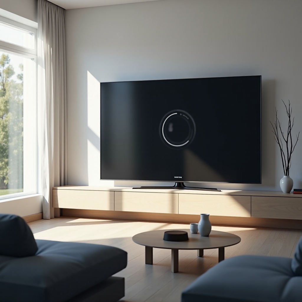samsung tv circle on screen